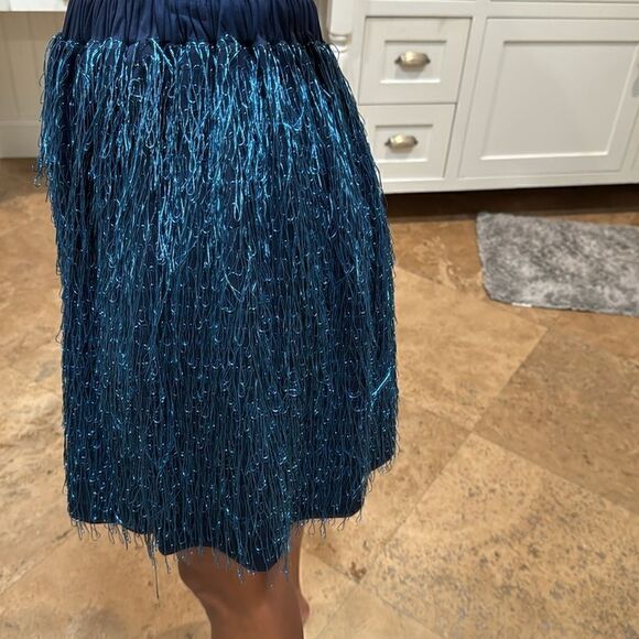 Julien David NWT Blue Shaggy Mini Skirt. Size small. - Picture 2 of 8